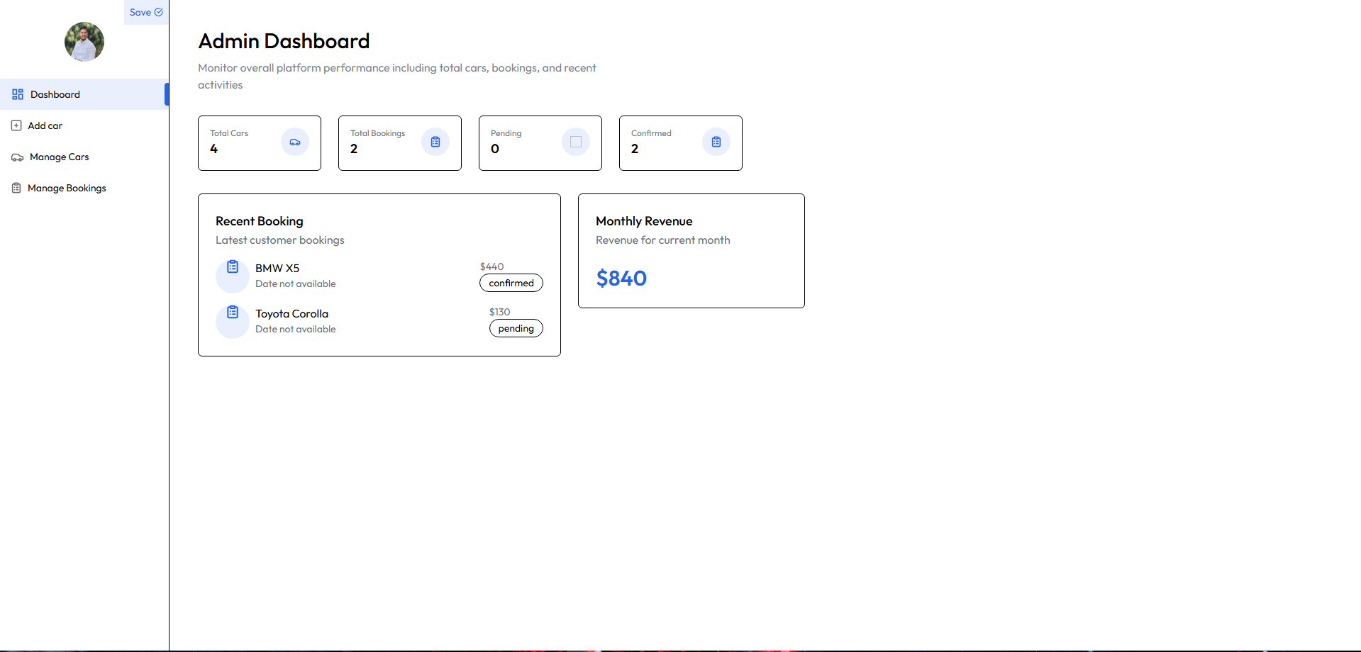 Admin Dashboard